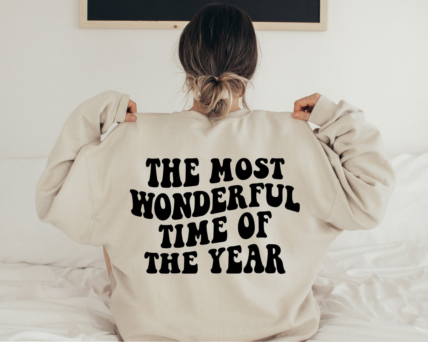 Christmas Sweatshirt, The Most Wonderful Time Of The Year, Holiday Sweaters For Women,Christmas Retro Holiday Crewneck Matching Sweatshirt