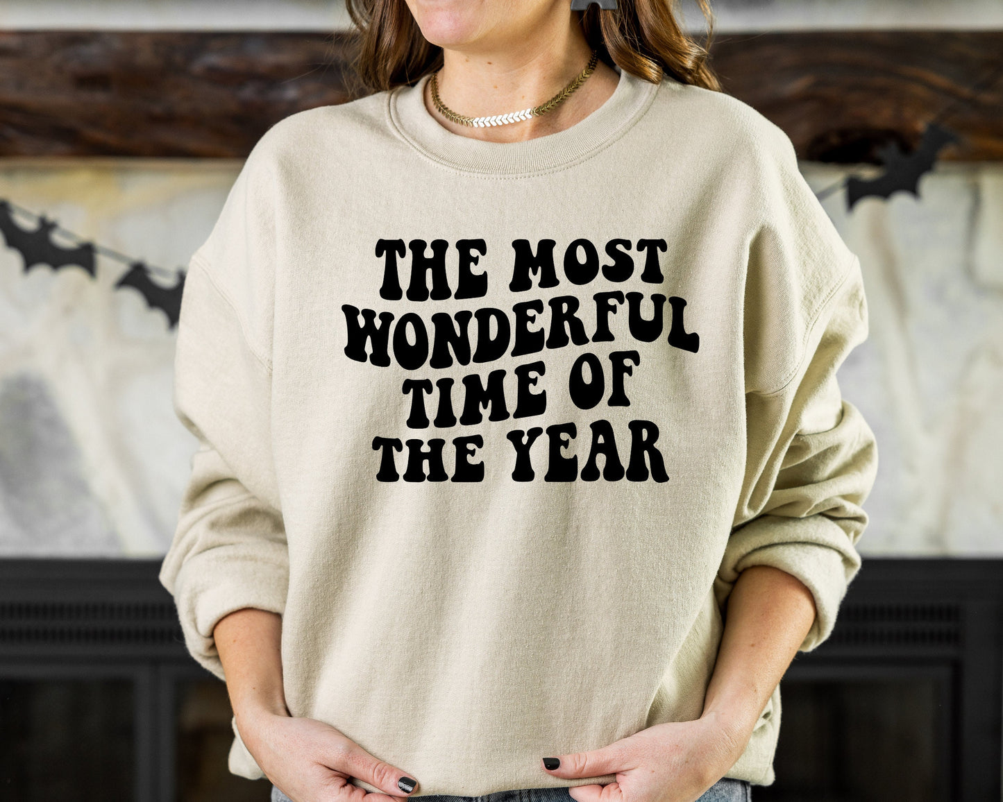 Christmas Sweatshirt, The Most Wonderful Time Of The Year, Holiday Sweaters For Women,Christmas Retro Holiday Crewneck Matching Sweatshirt