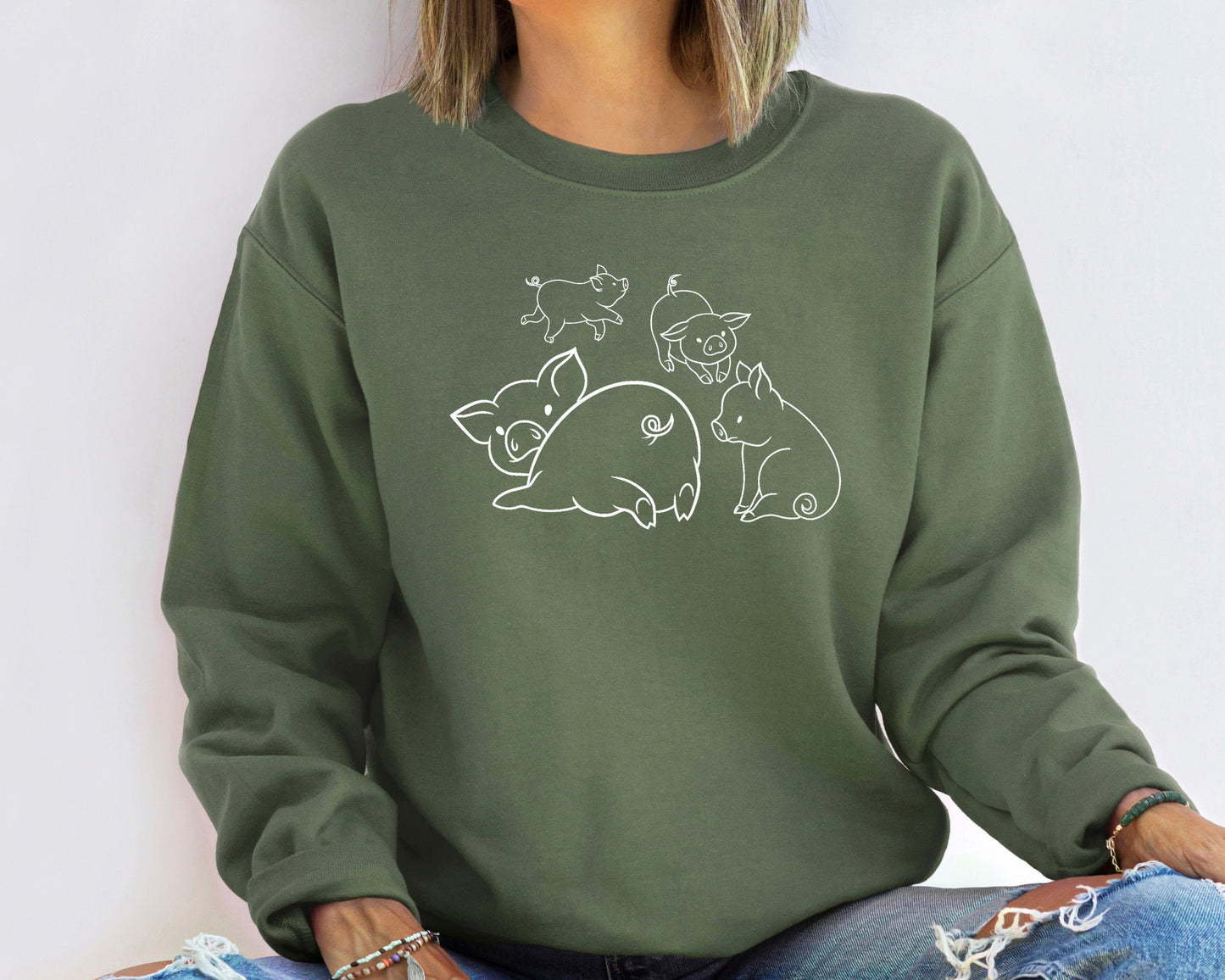 Cute Pigs Sweatshirt, Pig Lover Sweatshirt, Gift for Pig Owner, Pet Lover Sweatshirt, Pig Print Sweatshirt, Funny Pig Sweatshirt,Pigs Hoodie