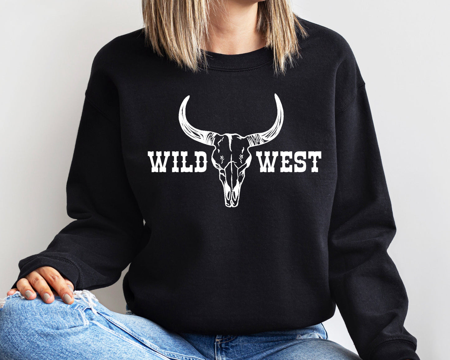 Wild West Sweatshirt, Western Sweatshirt, Cow Skull Sweatshirt, Rodeo Hoodie, Cowgirl Shirt, Country Shirt, Southwest Shirt,Texas Sweatshirt