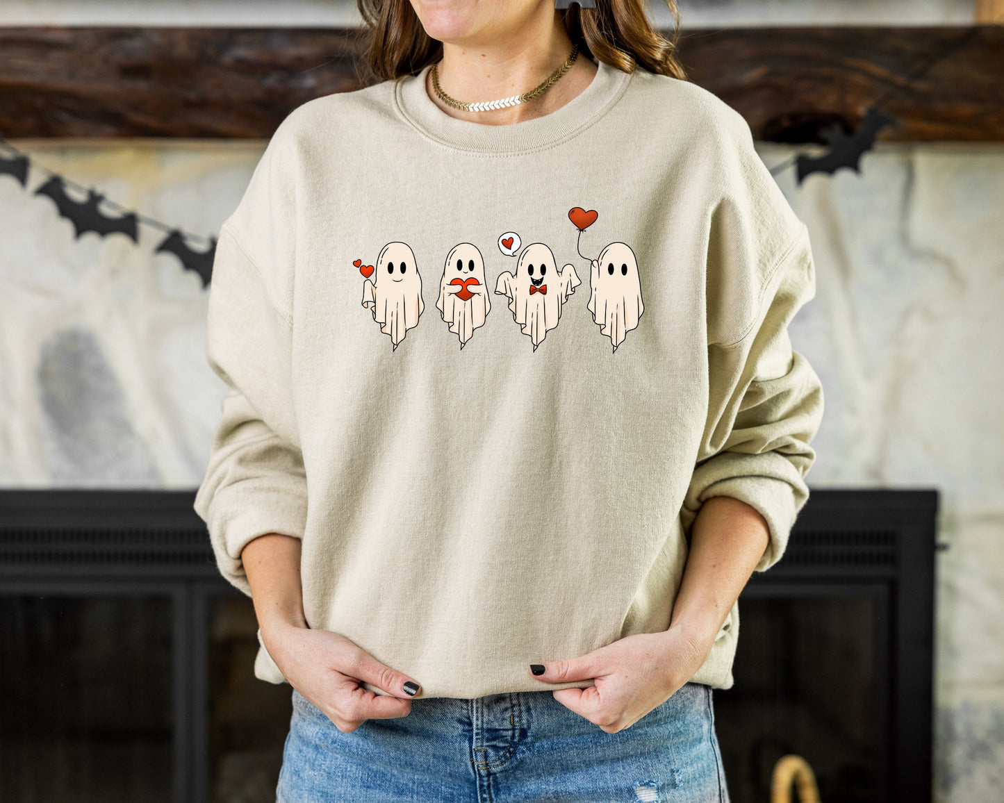 Valentine Sweatshirt, Valentines Day Sweatshirt, Valentines Ghost Hoodie, Cute Ghost Sweater,Valentines Gift Shirt,Spooky Valentine Crewneck
