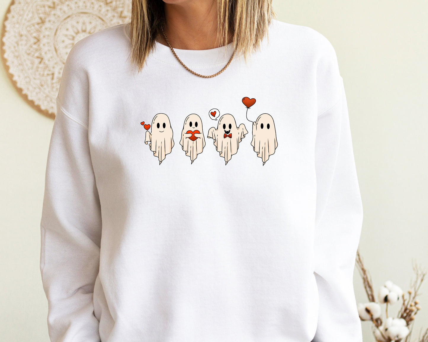 Valentine Sweatshirt, Valentines Day Sweatshirt, Valentines Ghost Hoodie, Cute Ghost Sweater,Valentines Gift Shirt,Spooky Valentine Crewneck