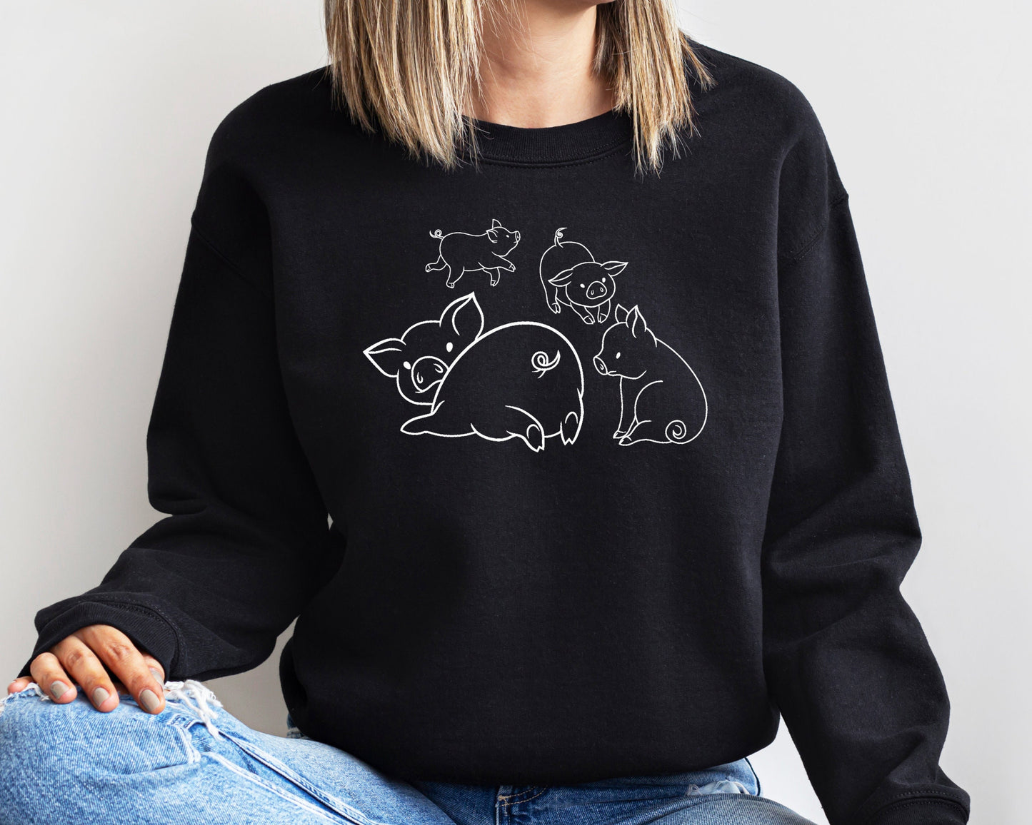 Cute Pigs Sweatshirt, Pig Lover Sweatshirt, Gift for Pig Owner, Pet Lover Sweatshirt, Pig Print Sweatshirt, Funny Pig Sweatshirt,Pigs Hoodie
