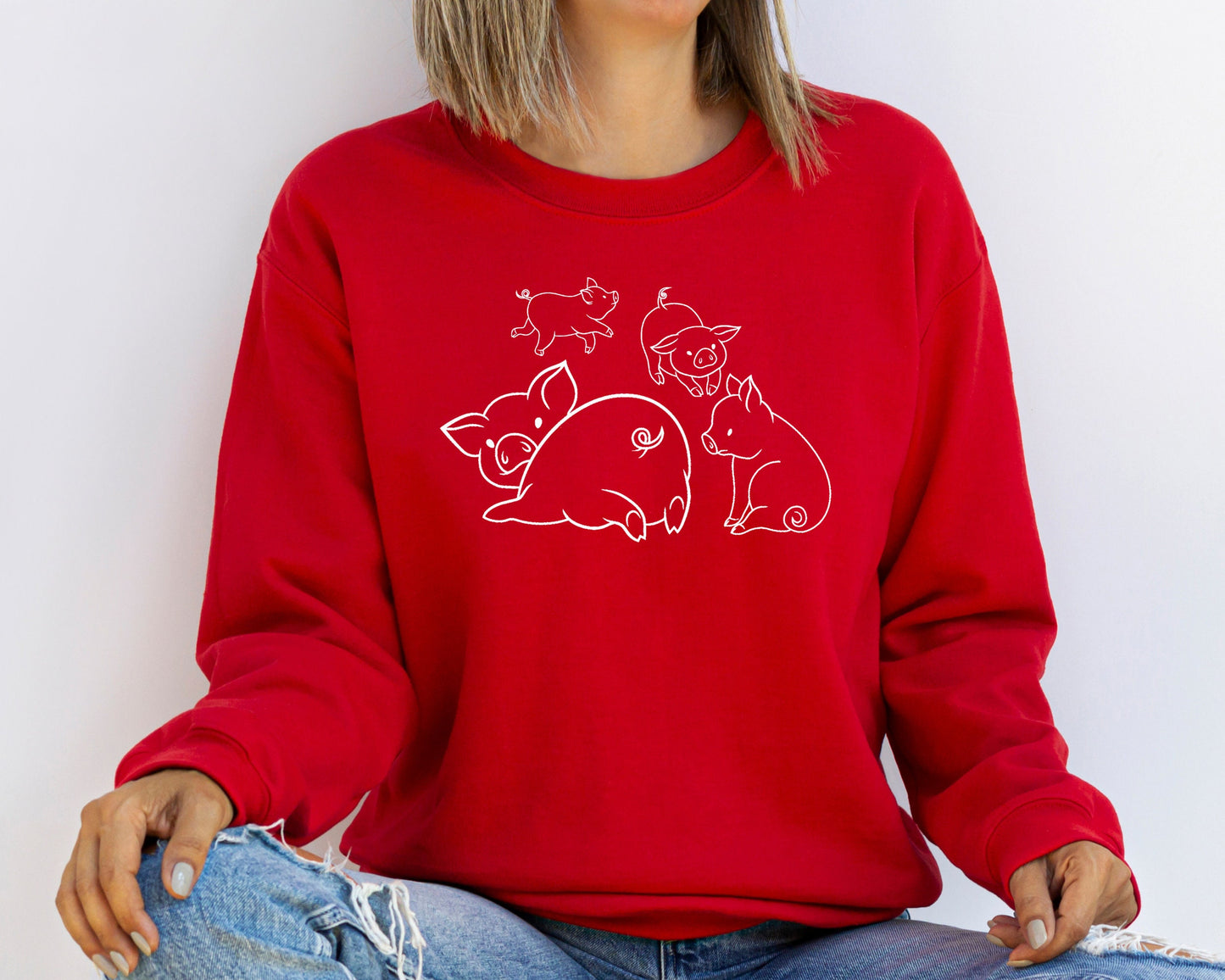 Cute Pigs Sweatshirt, Pig Lover Sweatshirt, Gift for Pig Owner, Pet Lover Sweatshirt, Pig Print Sweatshirt, Funny Pig Sweatshirt,Pigs Hoodie