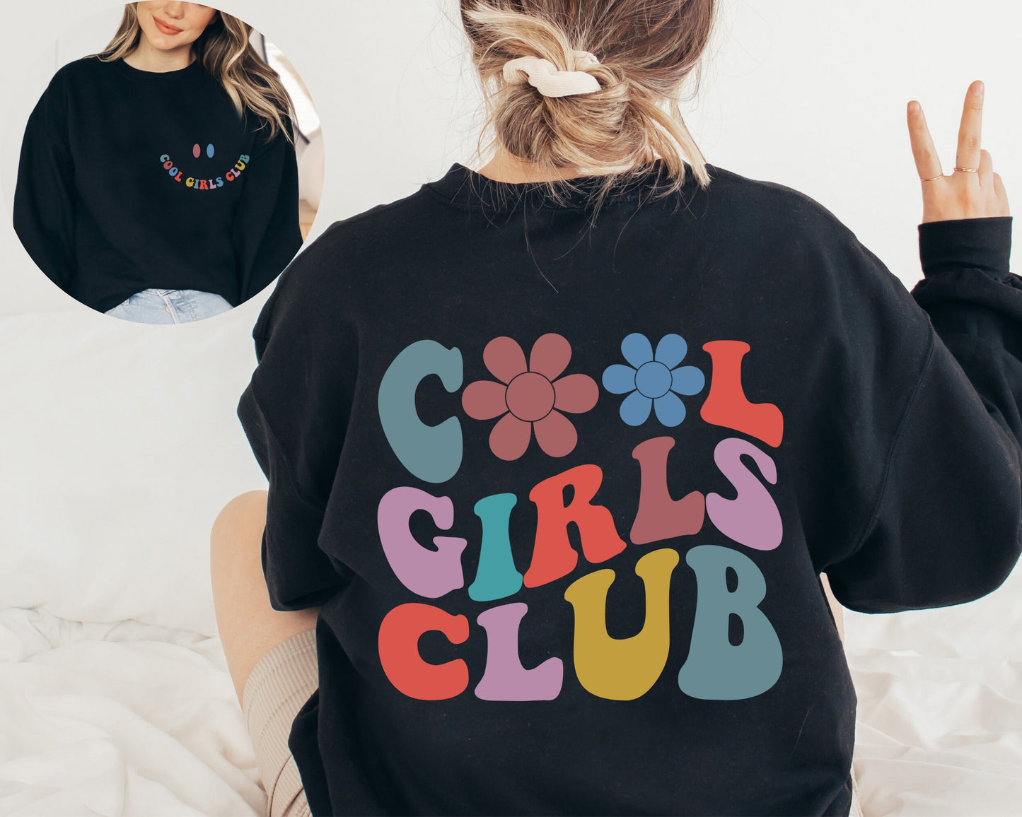 Cool Girls Club Printed Front and Back, Cool Girls Hoodie, Cool Girls, Girls Club Sweatshirt, Cool Girls Club Hoodie, Cool Moms Sweater