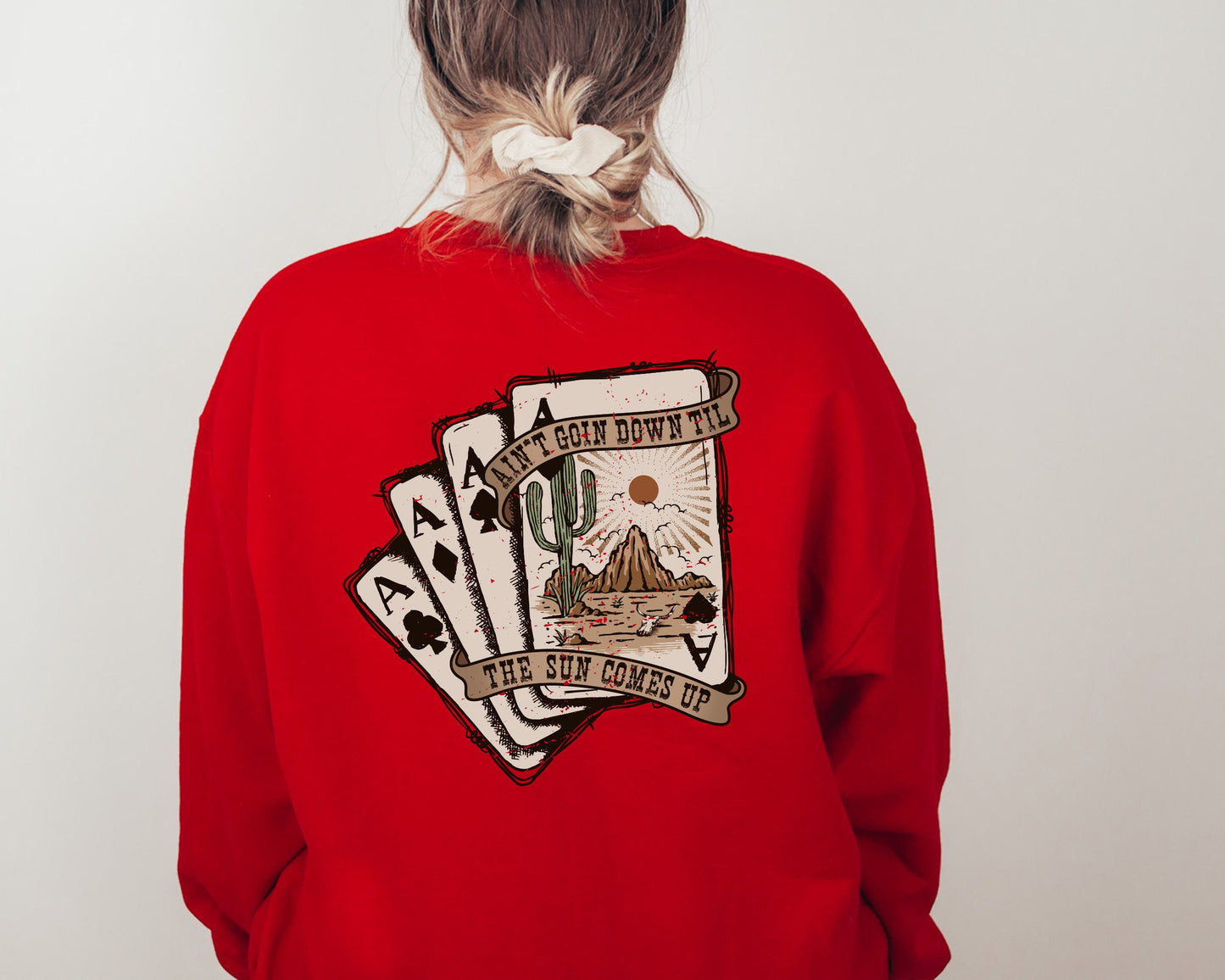 Ain't Going Down Til The Sun Comes Up Sweatshirt, Western Sweatshirt, Desert Hoodie, Cactus Hoodie, Cowboy Hoodie,Cowgirl Sweater