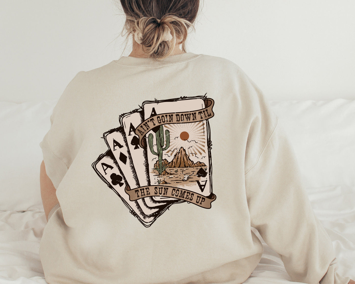 Ain't Going Down Til The Sun Comes Up Sweatshirt, Western Sweatshirt, Desert Hoodie, Cactus Hoodie, Cowboy Hoodie,Cowgirl Sweater
