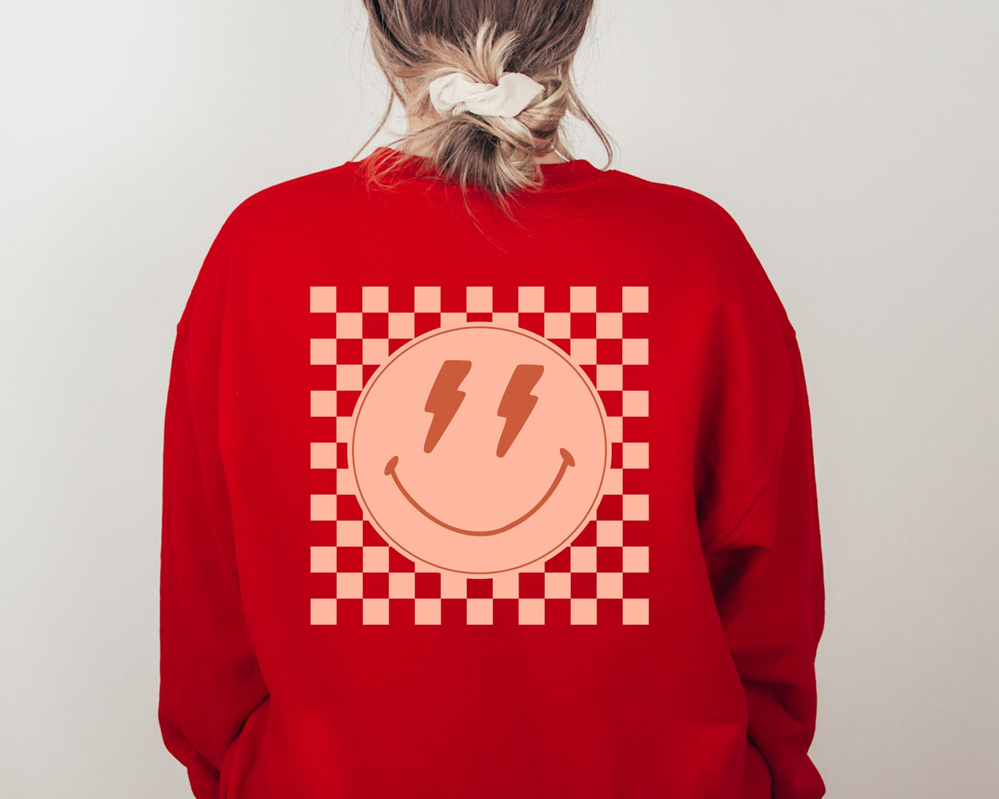 Smiley Face Sweatshirt Preppy Sweatshirt Preppy Clothes VSCO Sweatshirt Y2K Sweatshirt Lightning Bolt Sweatshirt Smiley Sweatshirt Smiley