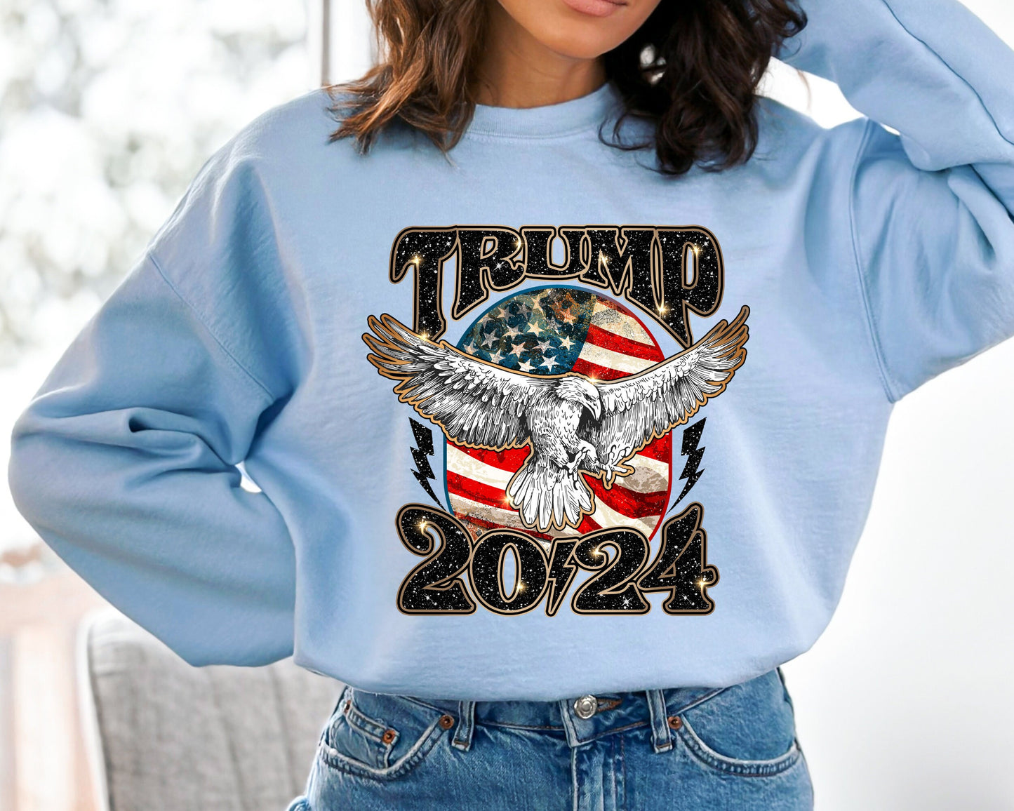 Trump 2024 MAGA Distressed Unisex Sweatshirt,MAGA Sweatshirt,Donald Trump 2024, Republican Sweater, Republican Gift, Patriot Hoodie