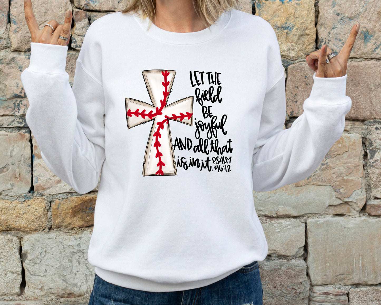 Baseball Sweatshirt, Let The Field Be Joyful and All That Is in It Sweater, Baseball Game Hoodie, Baseball Mom Sweater, Baseball Season