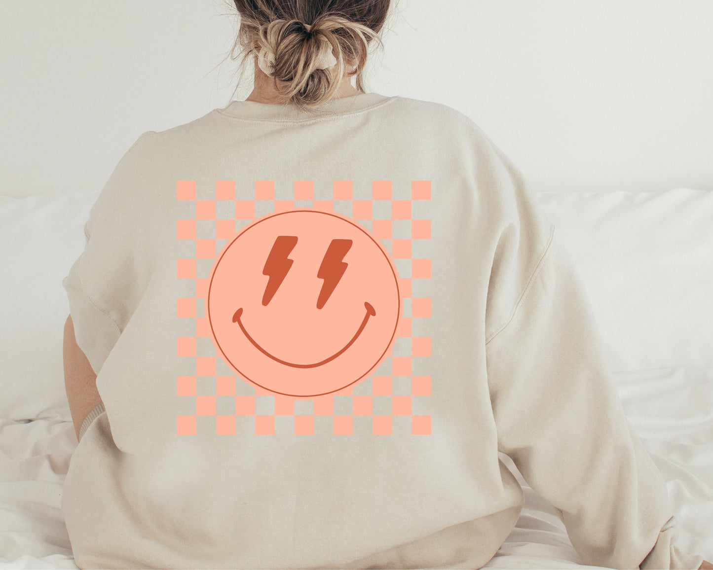 Smiley Face Sweatshirt Preppy Sweatshirt Preppy Clothes VSCO Sweatshirt Y2K Sweatshirt Lightning Bolt Sweatshirt Smiley Sweatshirt Smiley