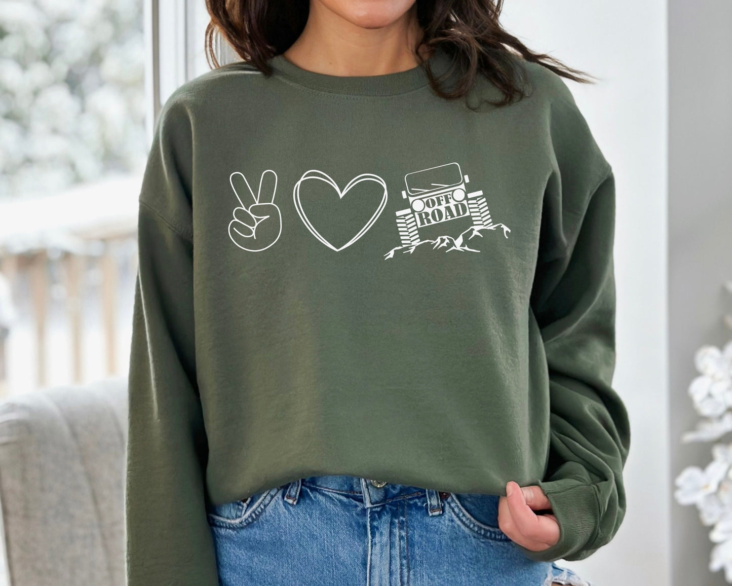 Peace Love Offroad Sweatshirt, American offroad sweatshirt, Offroad forest Sweater, offroad sweatshirt, ,Peace Love Hoodie, Love Sweatshirt