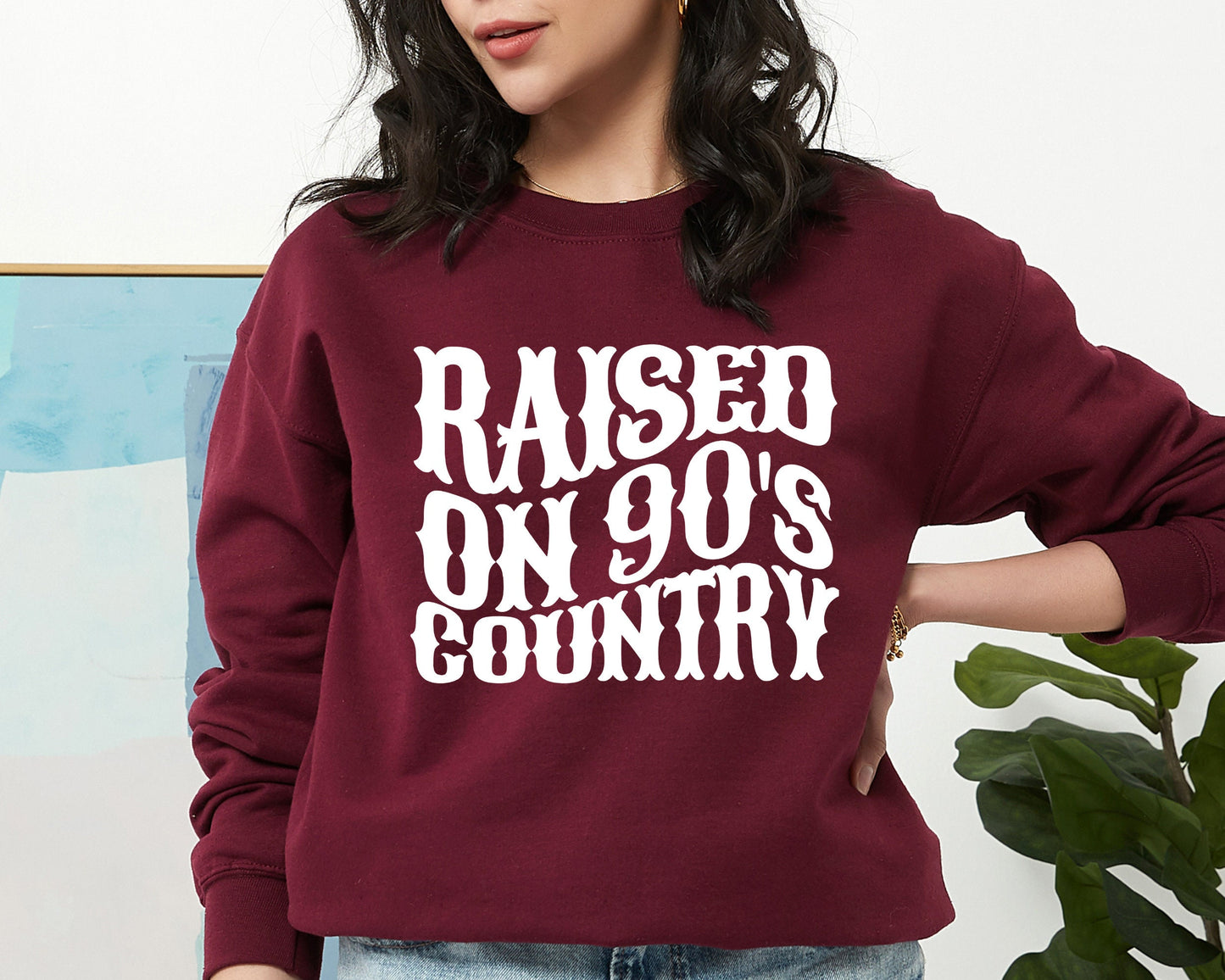 Raised on 90s Country Sweatshirt, Vintage 90s Country Sweatshirt, Western Hoodie, Country Music Concert Sweatshirt, Nashville Tennessee
