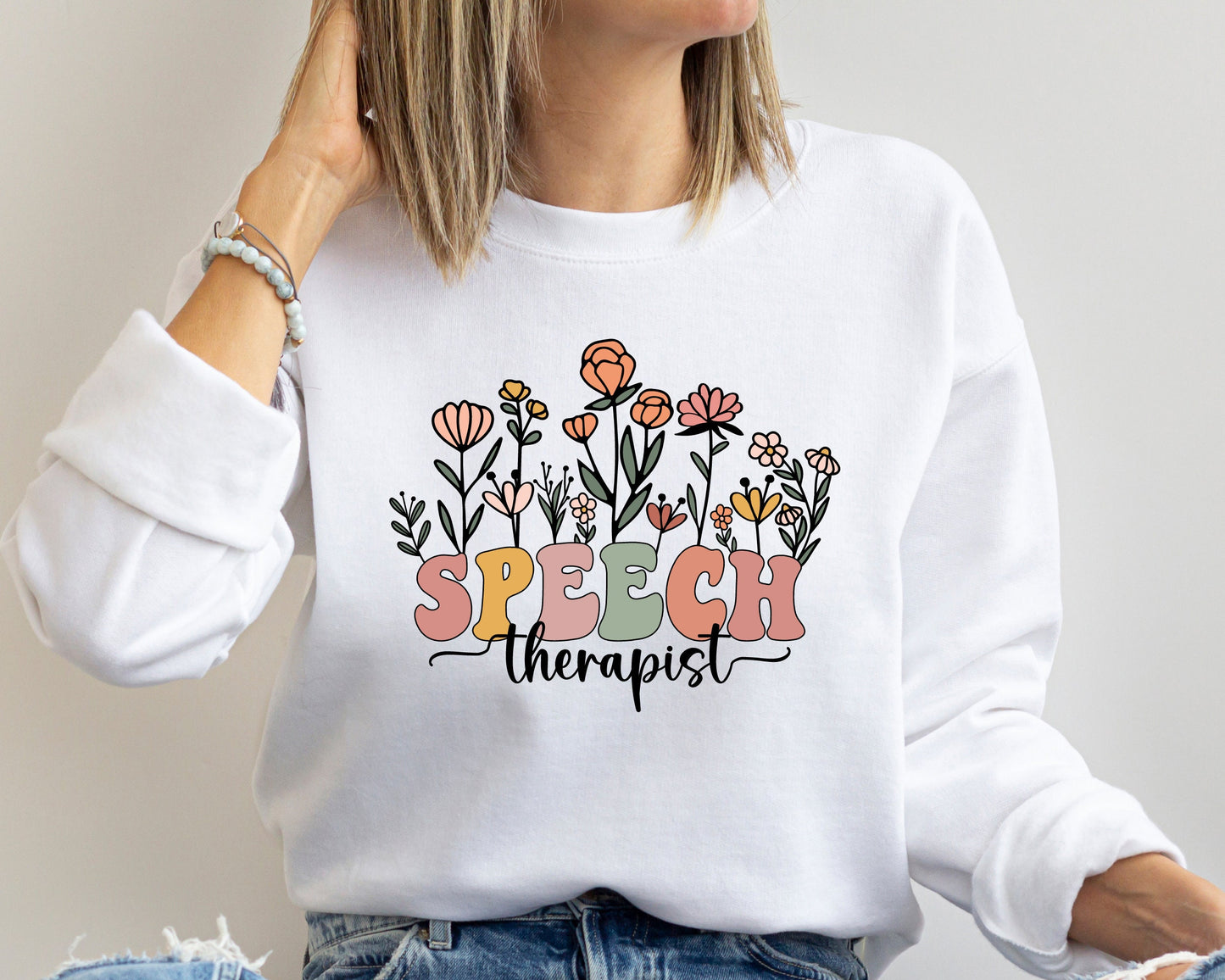 Speech Therapy Sweatshirt, Retro SLP Sweatshirt, Speech Pathologist Hoodie, Graduation Sweater, SLP Language Pathologist Gift,Sign Language