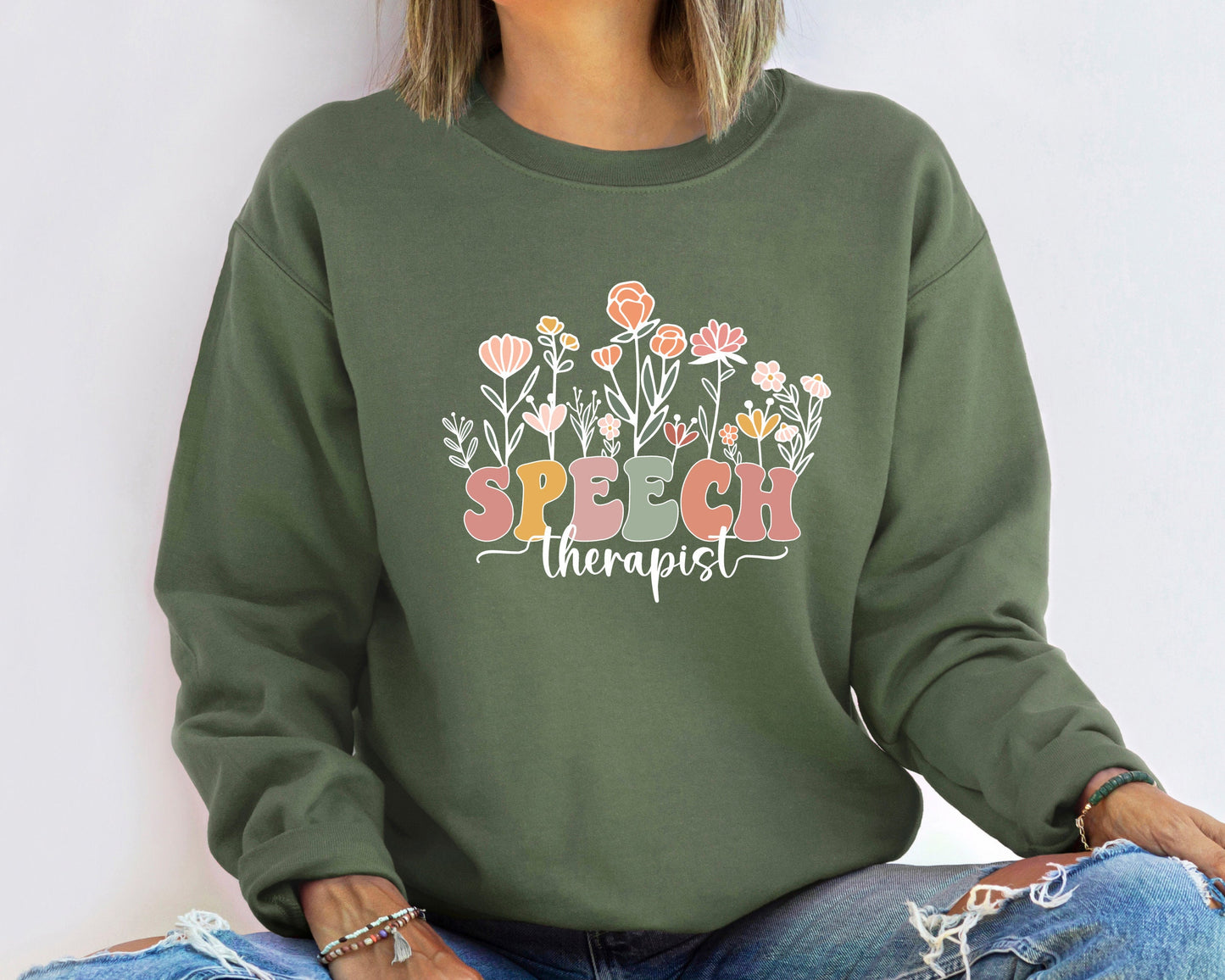 Speech Therapy Sweatshirt, Retro SLP Sweatshirt, Speech Pathologist Hoodie, Graduation Sweater, SLP Language Pathologist Gift,Sign Language