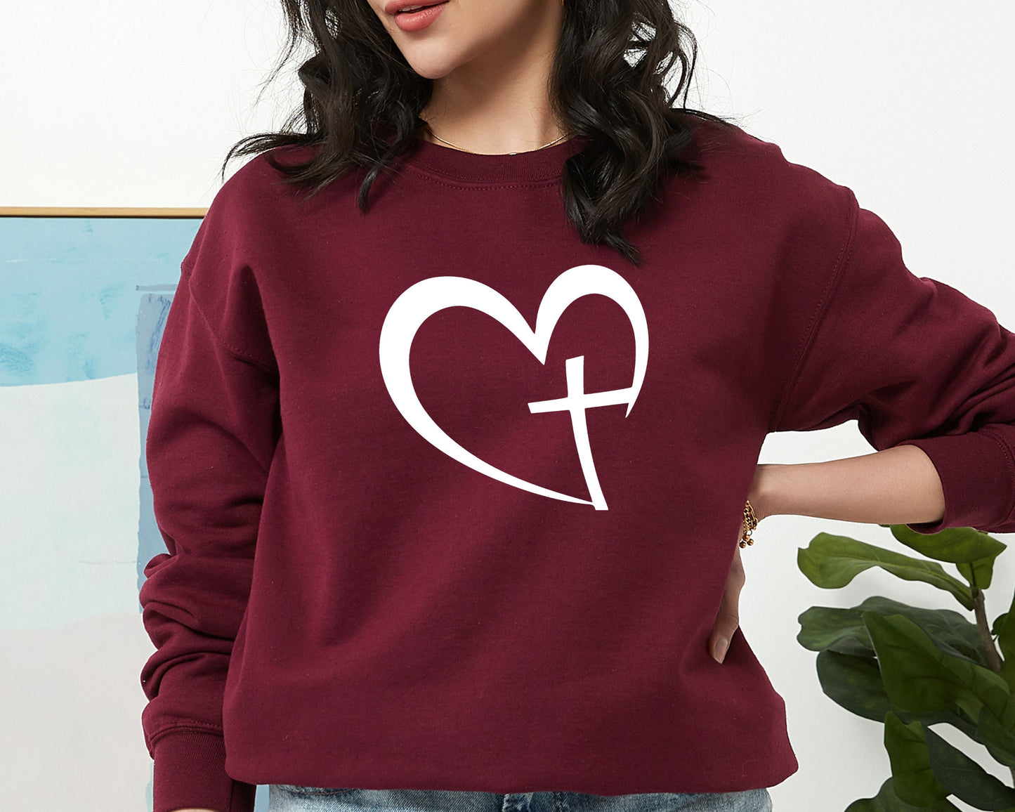 Christian Heart Shirt, Cross Shirt, Jesus Shirt, Blessed Shirt, Christian T-Shirt, Religious Gifts Tee, Faith Shirt, Motivational T-Shirt
