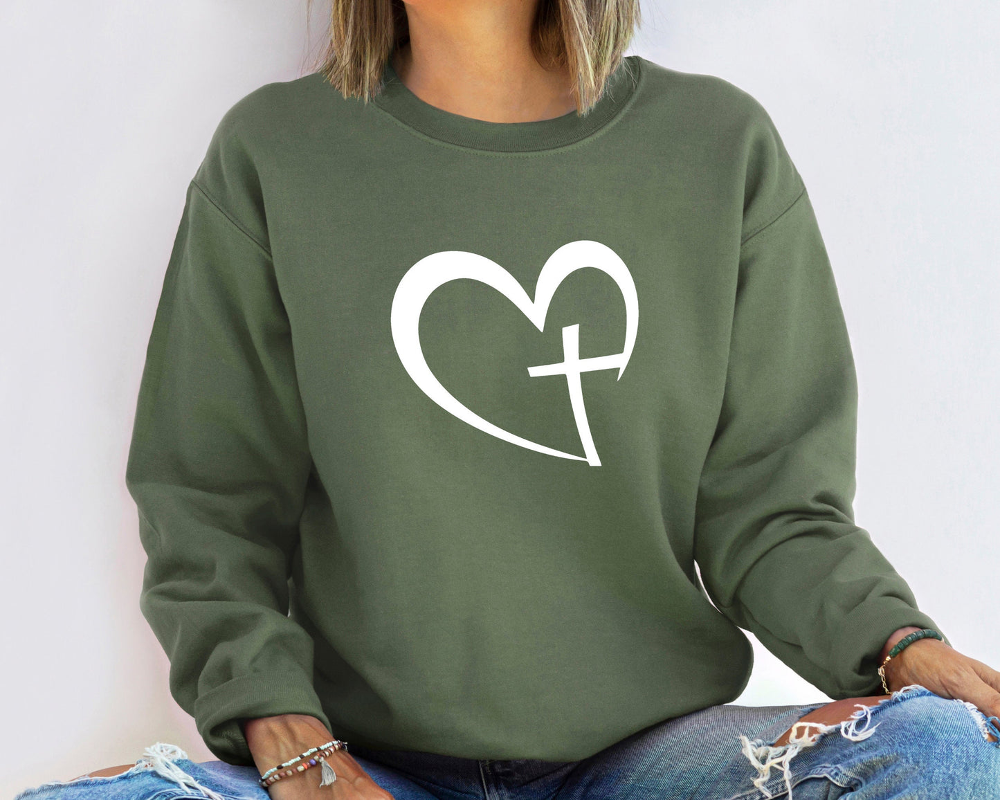 Christian Heart Shirt, Cross Shirt, Jesus Shirt, Blessed Shirt, Christian T-Shirt, Religious Gifts Tee, Faith Shirt, Motivational T-Shirt