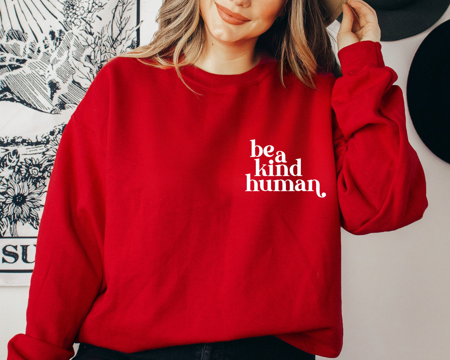 Pocket Be Kind Sweatshirt , Sweatshirt Be Kind T Shirt Inspirational Sweatshirt , Be Kind, Positive Quote Womens Unisex Sweatshirt
