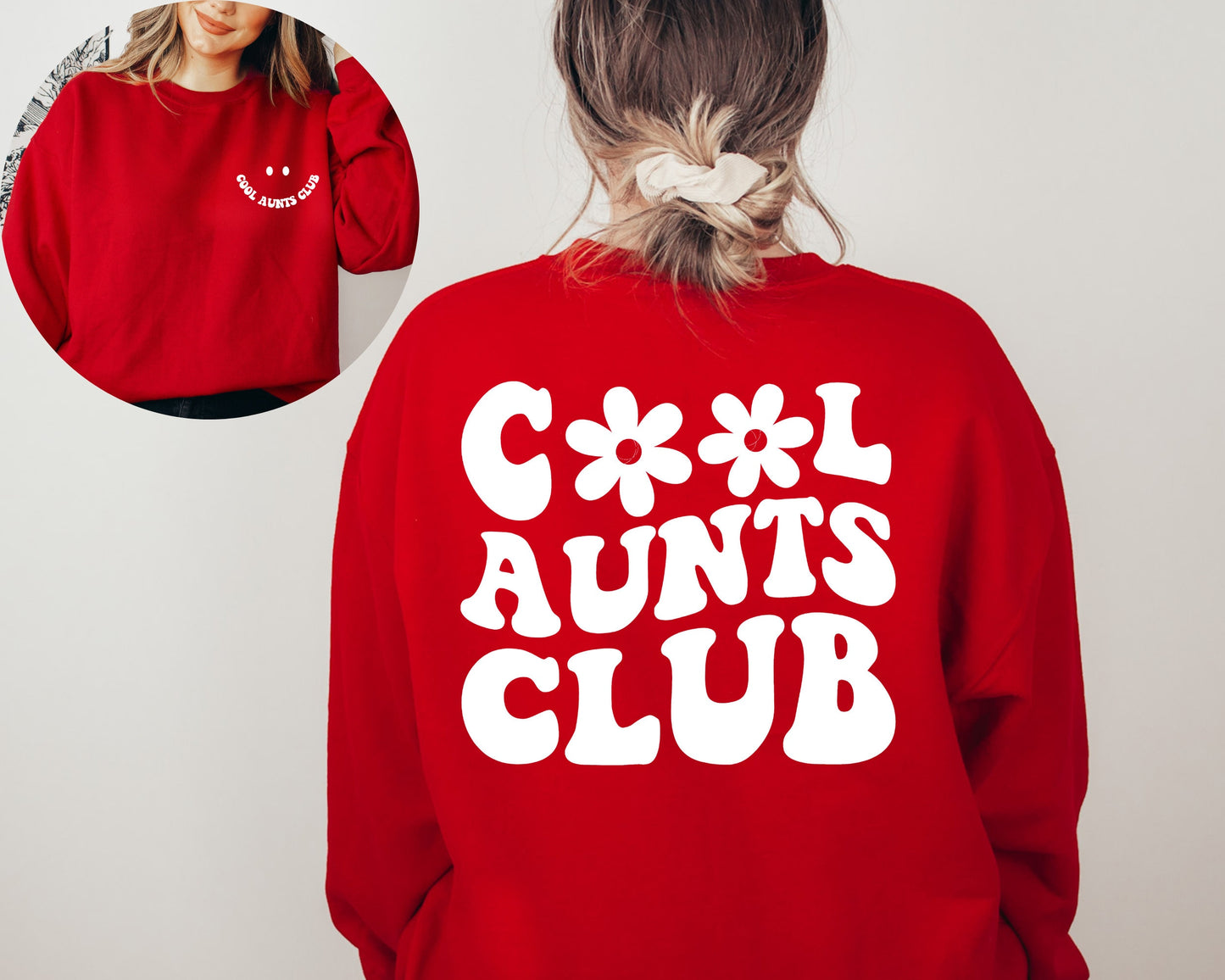 Cool Aunts Club Sweatshirt, Auntie Sweater, Cool Aunts Club Sweatshirt Front And Back, Sister Gifts Sweater, Aunt Birthday Gift