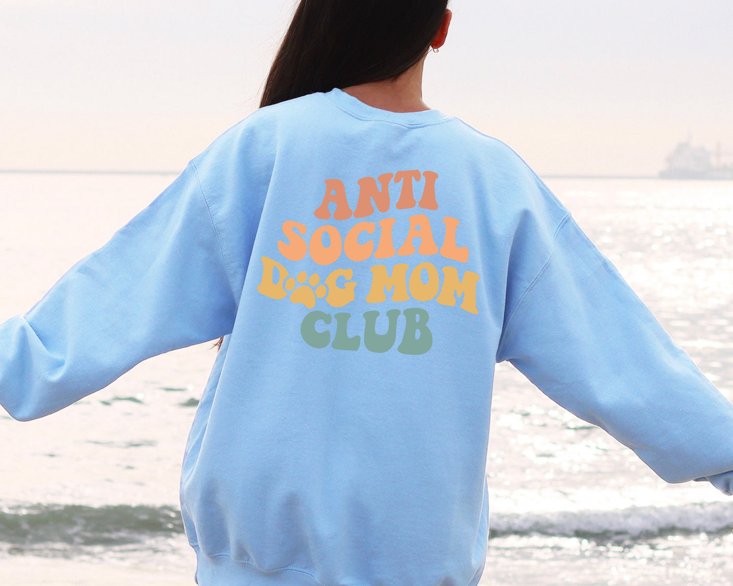 Anti-Social Dog Moms Club Sweatshirt, Dog Mom Sweater, Dog Mom, Girlfriend Gift, Dog Hoodie, Graphic Design, Dog Sweatshirt, Gift for Her