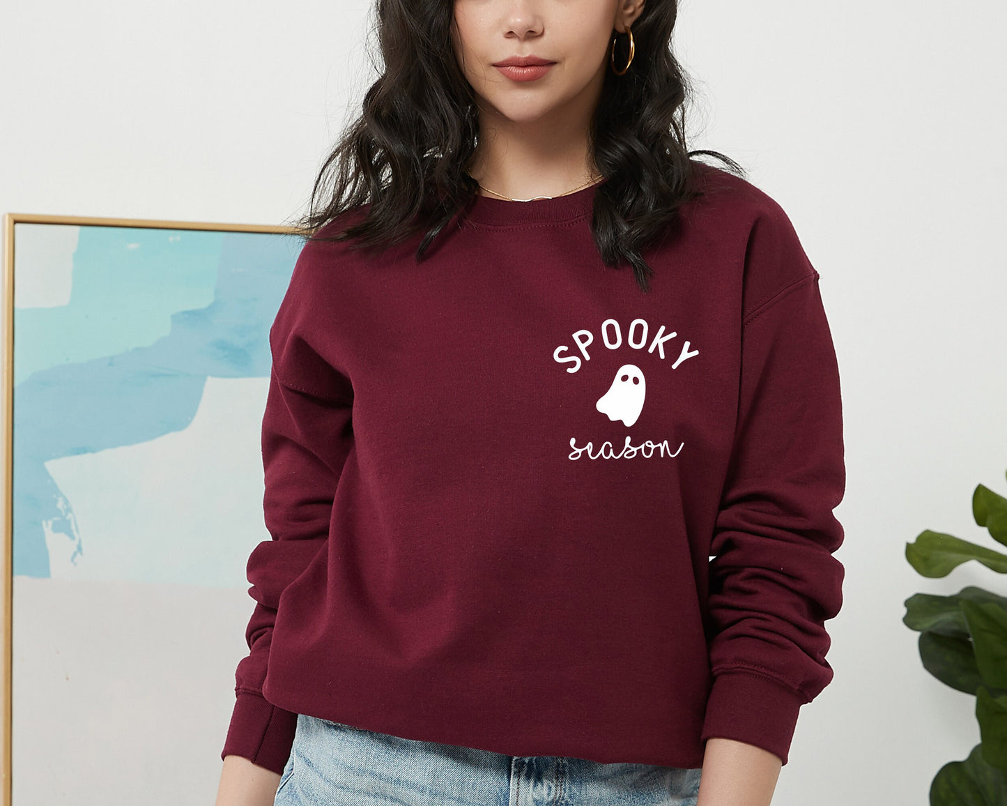 Spooky Season Sweatshirt, Halloween Ghost Crewneck Sweatshirt, PSL Pumpkin Fall, Spooky Season Hoodie, Halloween Sweatshirt