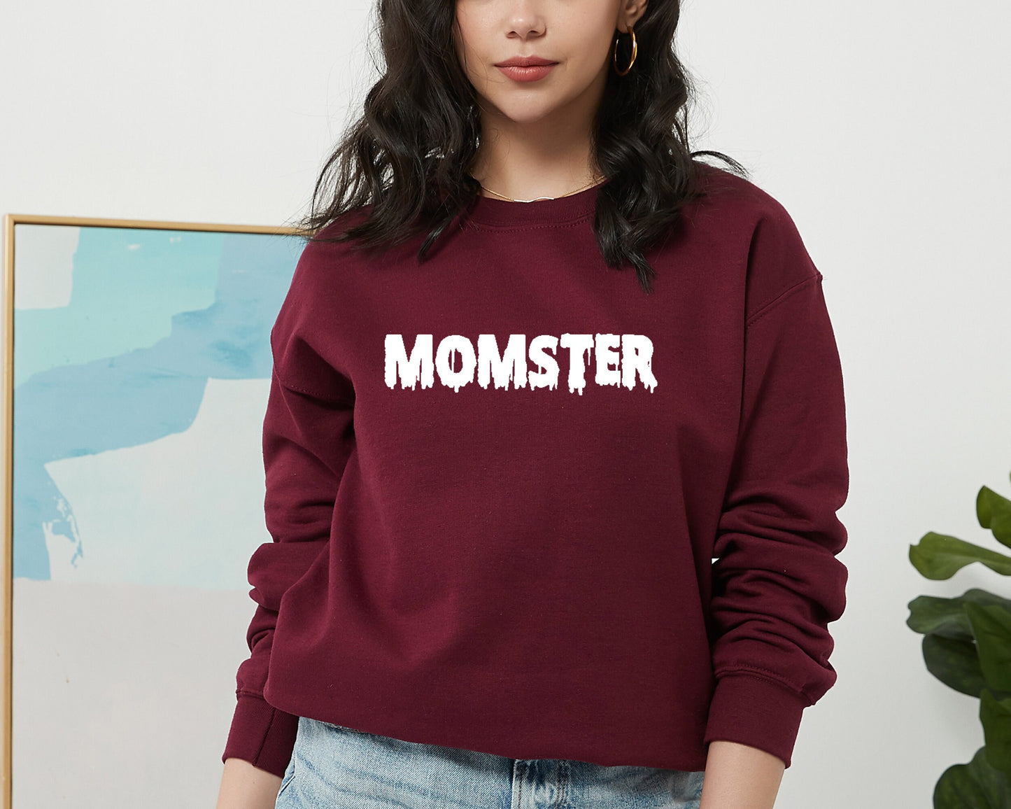 Momster Halloween Sweatshirt, Halloween Sweater, Halloween Shirts for Women, Halloween Crewneck, Momster Hoodie, Momster Halloween Sweater