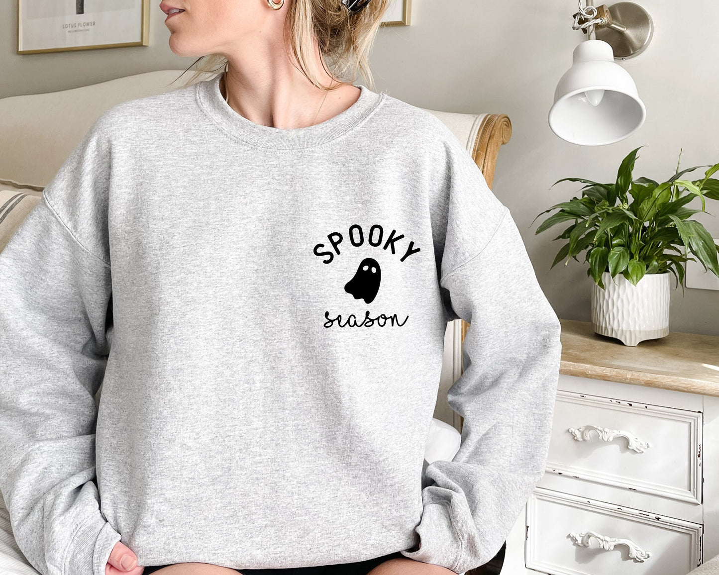 Spooky Season Sweatshirt, Halloween Ghost Crewneck Sweatshirt, PSL Pumpkin Fall, Spooky Season Hoodie, Halloween Sweatshirt