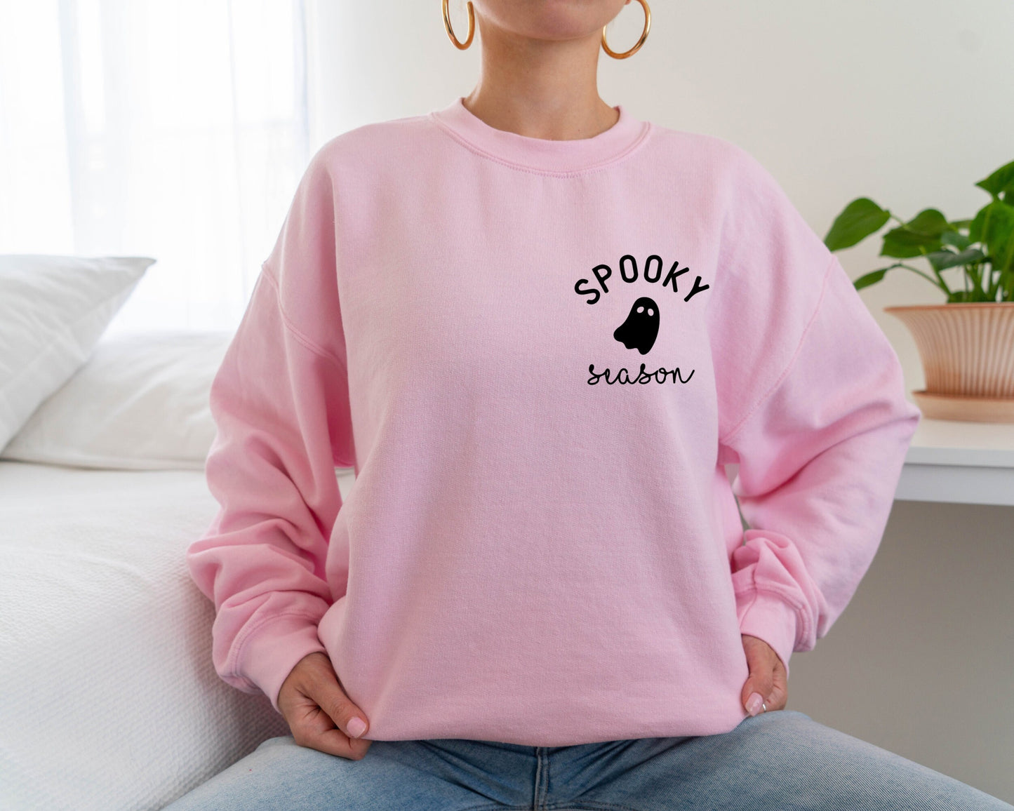 Spooky Season Sweatshirt, Halloween Ghost Crewneck Sweatshirt, PSL Pumpkin Fall, Spooky Season Hoodie, Halloween Sweatshirt