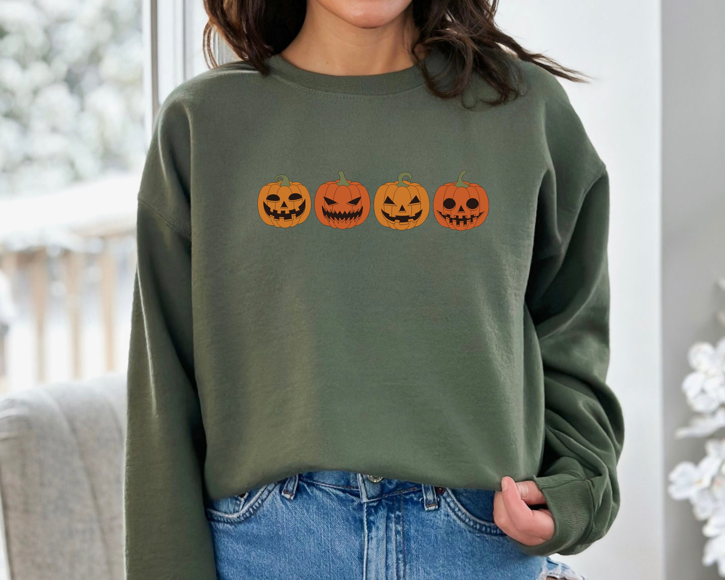 Pumpkin Sweatshirt, Pumpkin Sweater, Halloween Sweatshirt, Halloween Crewneck Sweatshirt, Halloween Sweater, Spooky Season, Fall Hoodie
