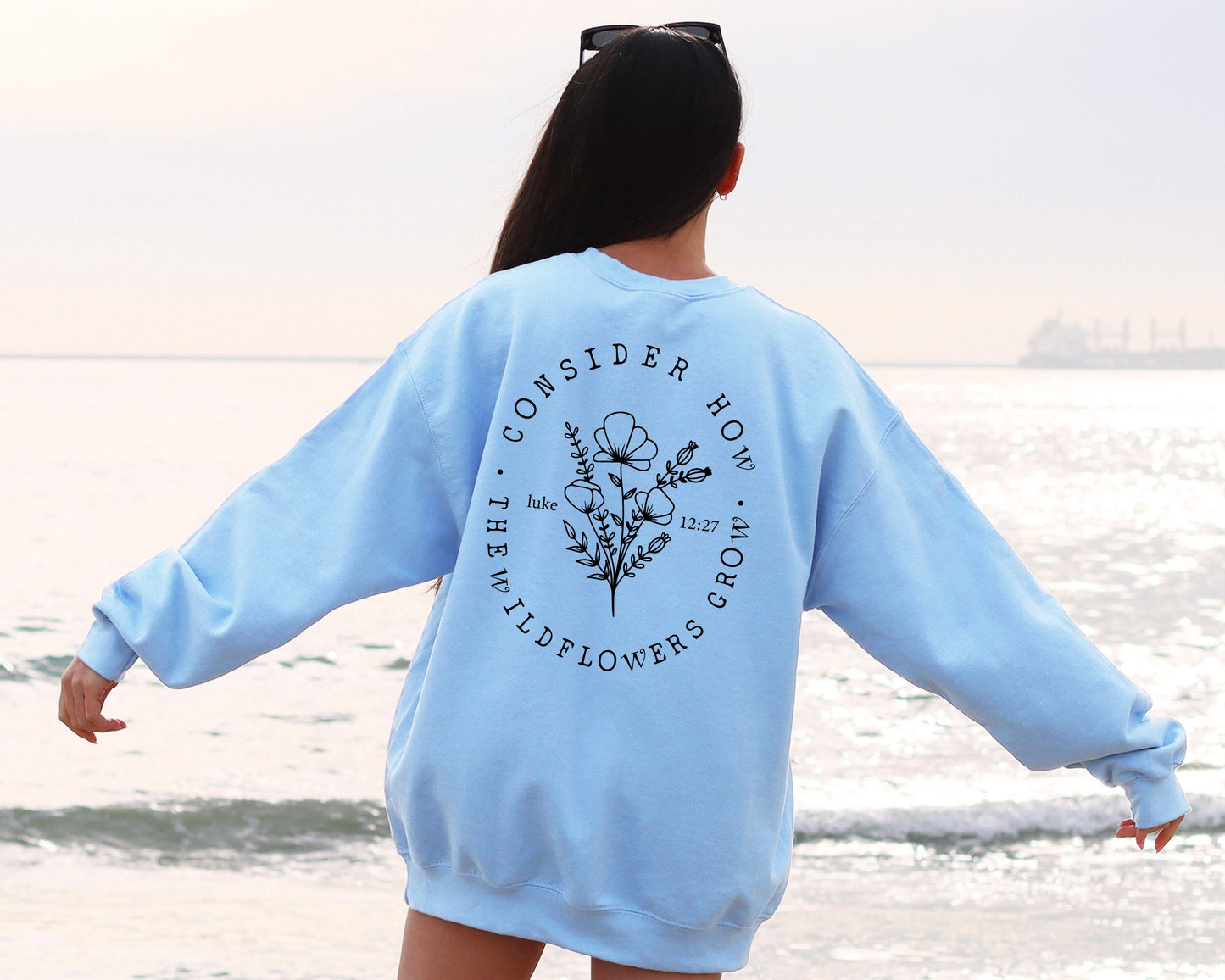 Christian Wildflower Sweatshirt, Faith Based Sweater, Long Sleeve Church Gift For Women, Motivational Gift Hoodie, Bible Verse Hoodies
