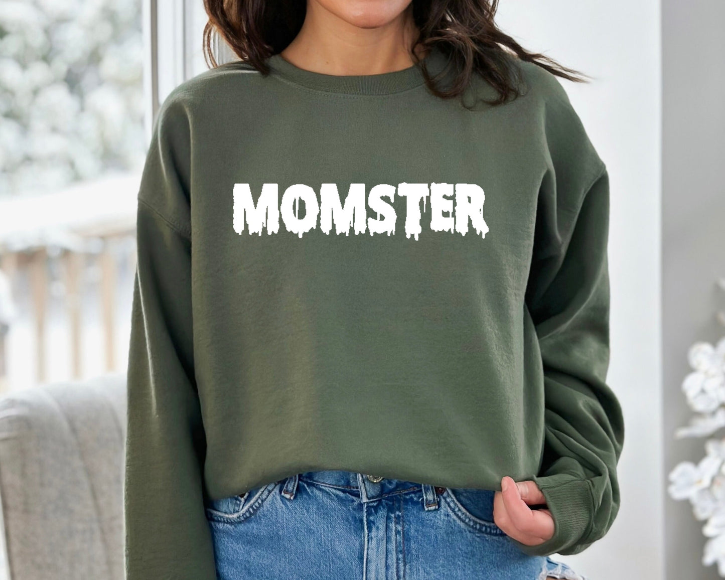 Momster Halloween Sweatshirt, Halloween Sweater, Halloween Shirts for Women, Halloween Crewneck, Momster Hoodie, Momster Halloween Sweater