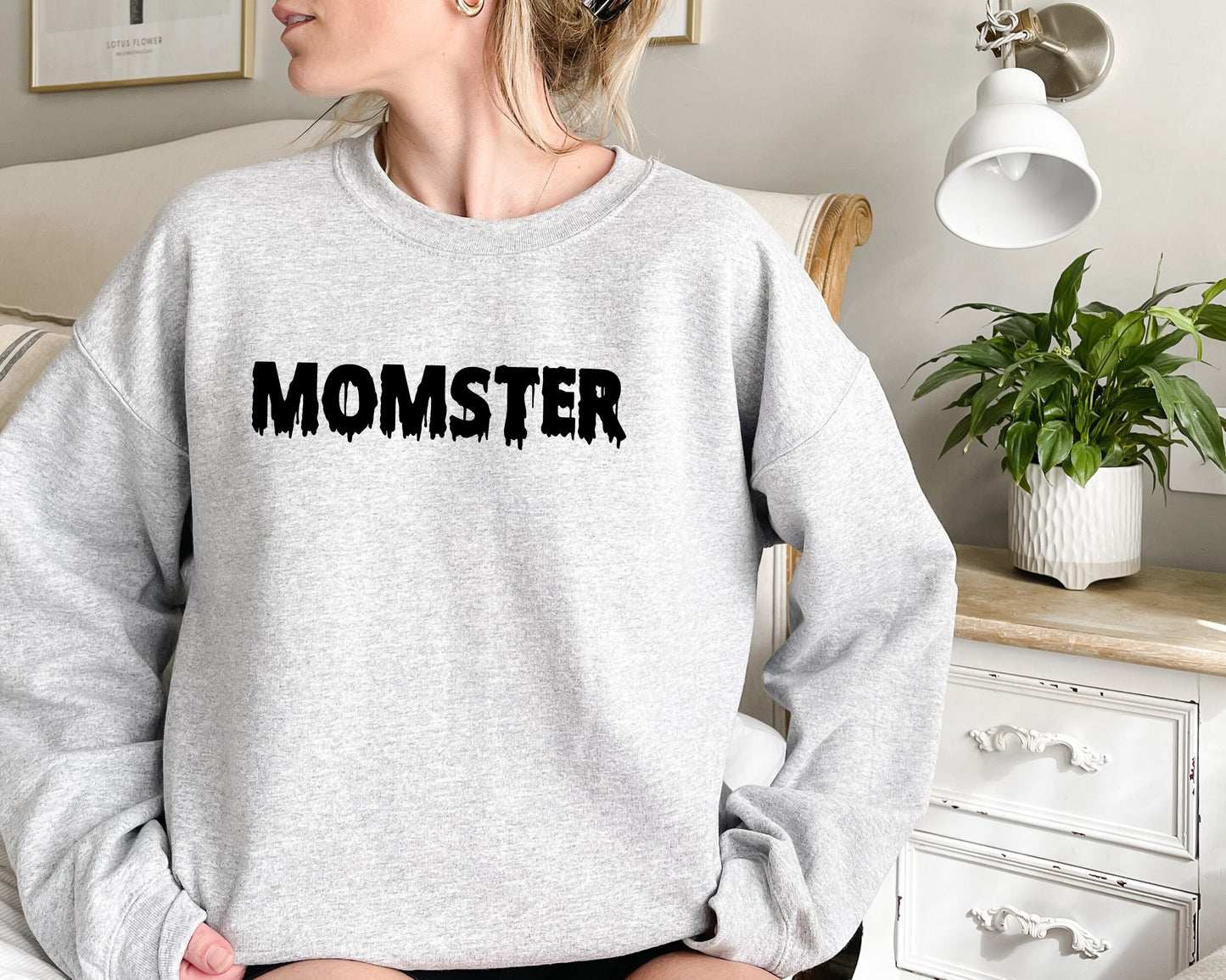 Momster Halloween Sweatshirt, Halloween Sweater, Halloween Shirts for Women, Halloween Crewneck, Momster Hoodie, Momster Halloween Sweater