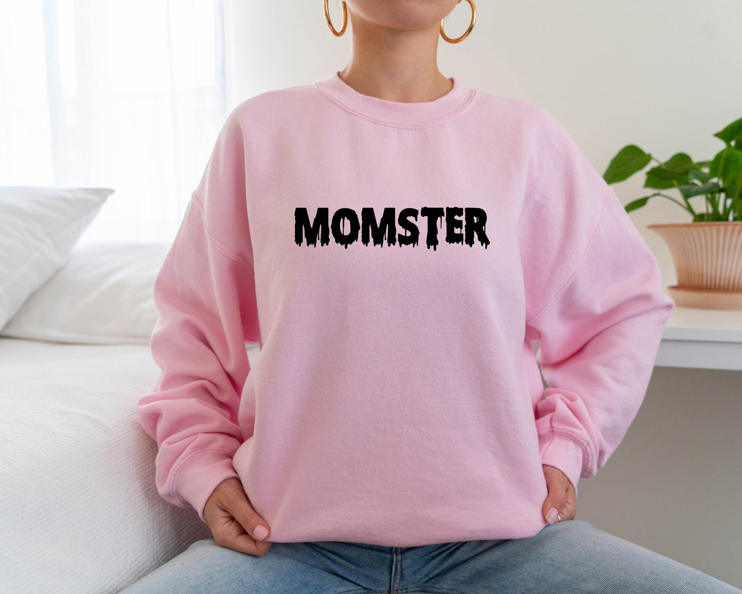 Momster Halloween Sweatshirt, Halloween Sweater, Halloween Shirts for Women, Halloween Crewneck, Momster Hoodie, Momster Halloween Sweater