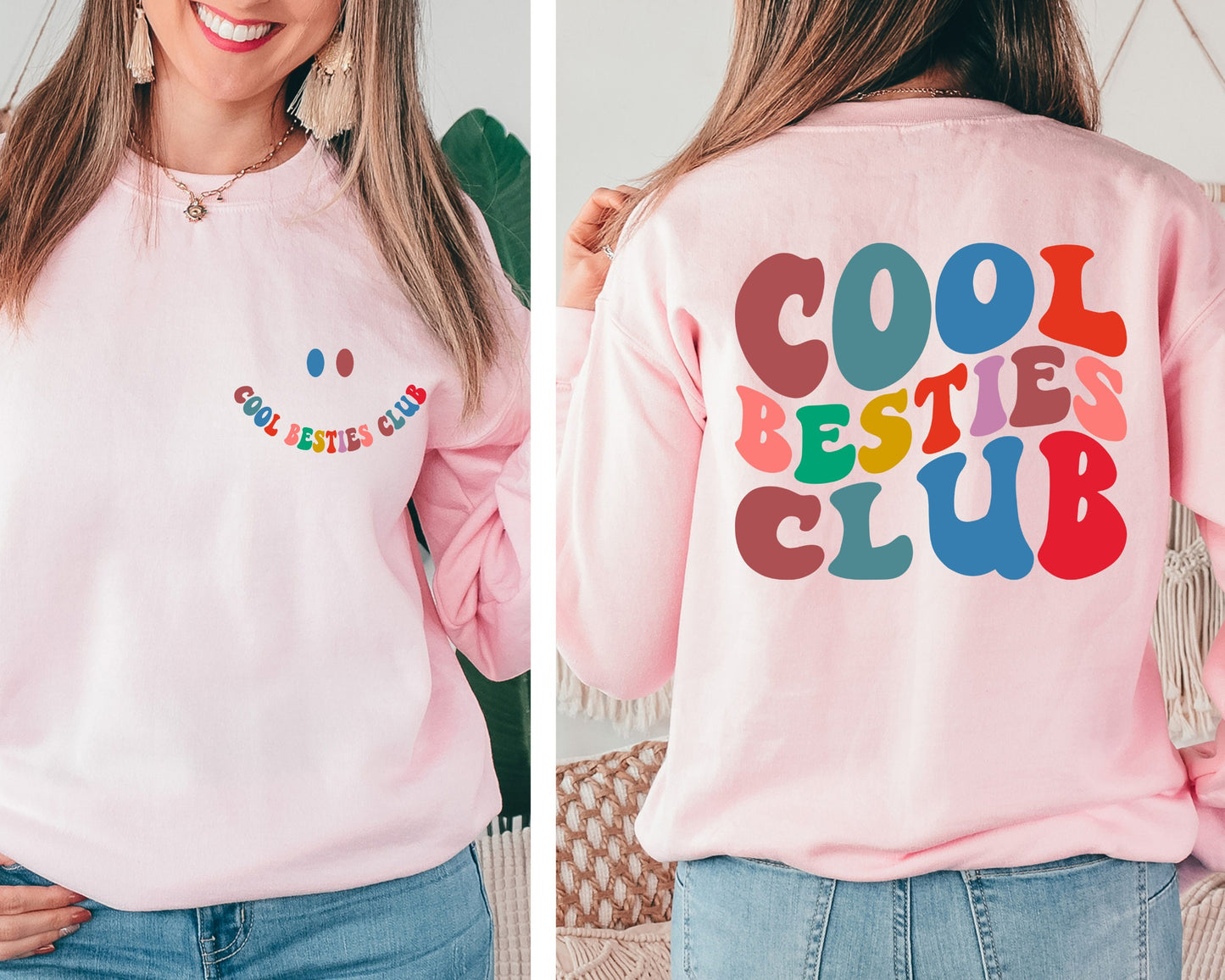 Cool Besties Club Sweatshirt, Bestfriends Gift, Best Friends Sweatshirt, BFF Gift Hoodie, Gift For Besties Sweater, Besties Crewneck