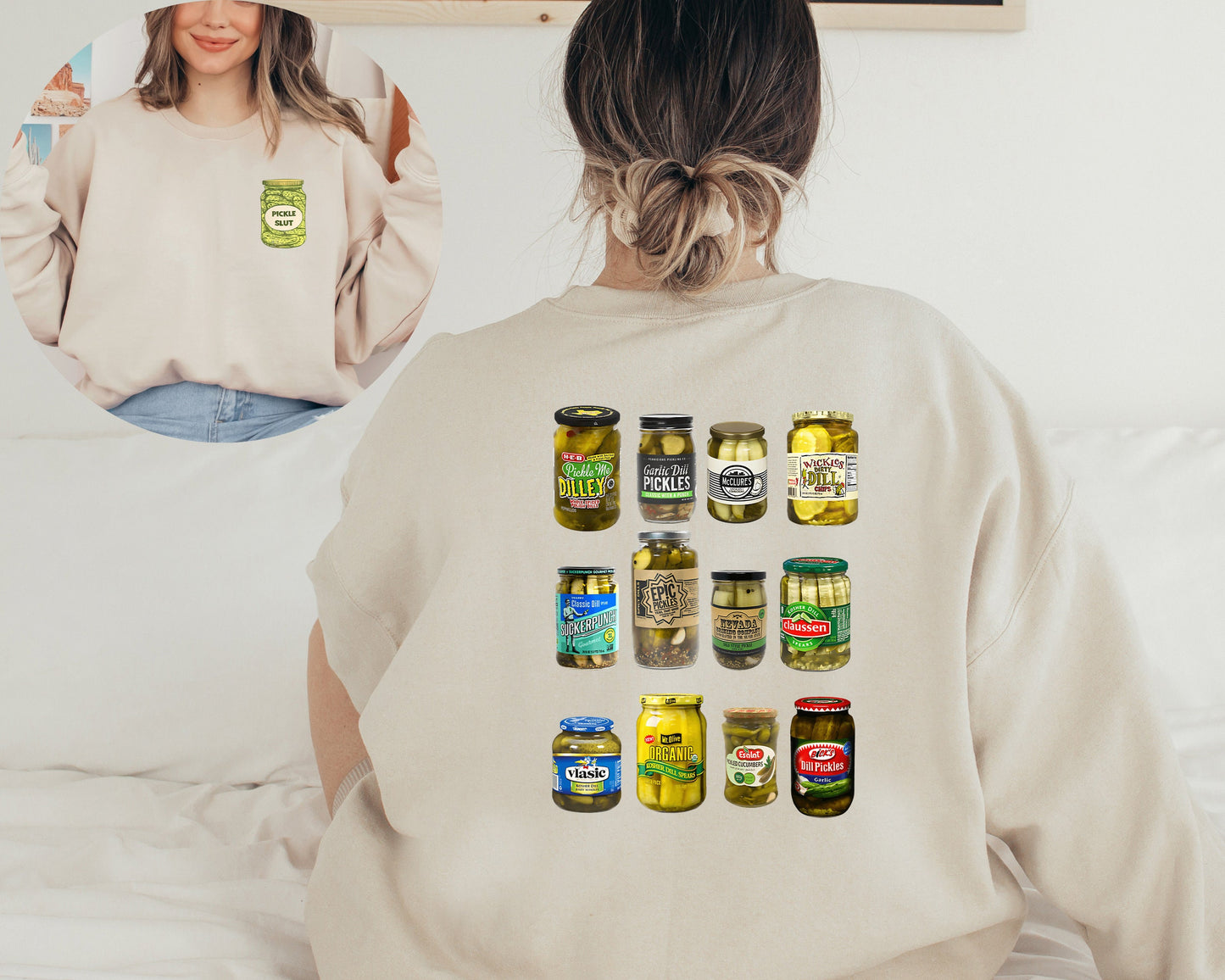 Vintage Canned Pickles Sweatshirt, Canning Season Sweatshirt, Pickle Lovers Sweater, Homemade Pickles Sweater,Pickle Jar Crewneck Hoodie