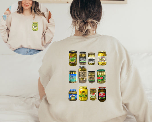 Vintage Canned Pickles Sweatshirt, Canning Season Sweatshirt, Pickle Lovers Sweater, Homemade Pickles Sweater,Pickle Jar Crewneck Hoodie