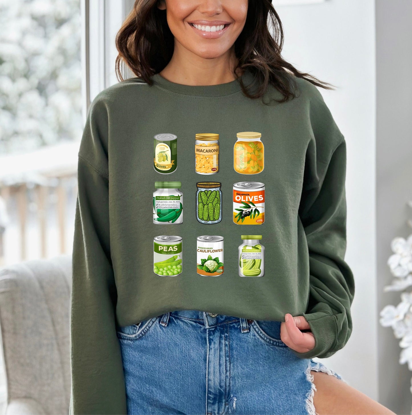 Vintage Canned Pickles Sweatshirt, Canning Season Sweatshirt, Pickle Lovers Sweater, Homemade Pickles Sweater,Pickle Jar Crewneck Sweatshirt