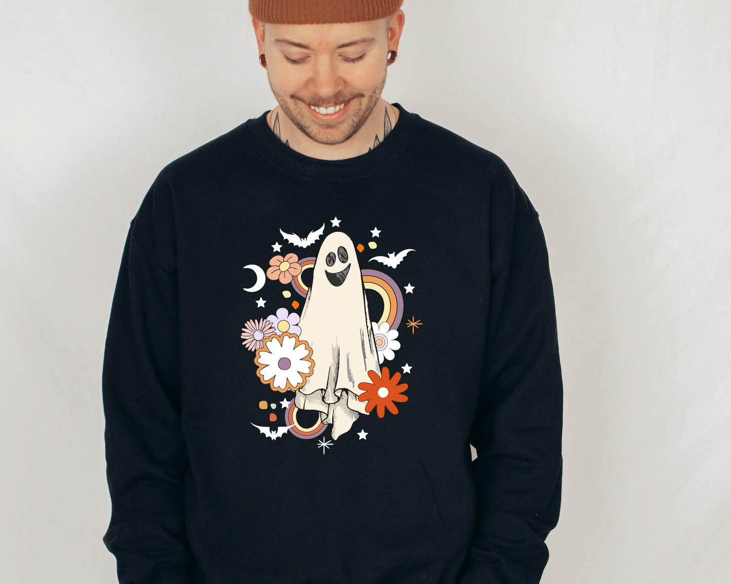 Vintage Halloween Sweatshirt, Ghost Halloween Hoodie for Women and Man, Fall Hoodie, Halloween Sweater, Ghost Sweatshirt, Spooky Sweater