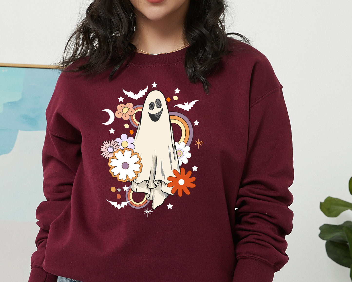 Vintage Halloween Sweatshirt, Ghost Halloween Hoodie for Women and Man, Fall Hoodie, Halloween Sweater, Ghost Sweatshirt, Spooky Sweater