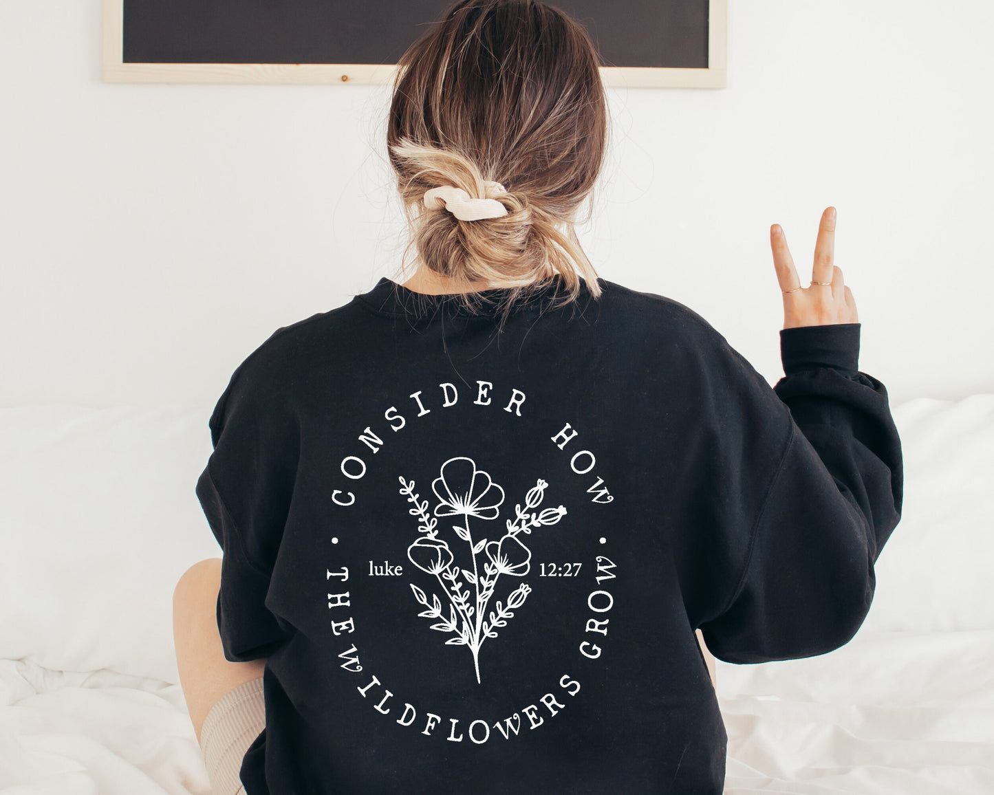 Christian Wildflower Sweatshirt, Faith Based Sweater, Long Sleeve Church Gift For Women, Motivational Gift Hoodie, Bible Verse Hoodies