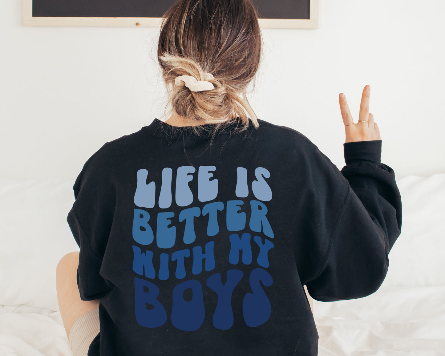 Life Is Better With My Boys Sweatshirt, Boy Mom Hoodie, Boy Mama Sweater, Mom Of Boys, Mother's Day Gift, Gift For Mom, Mama Sweatshirt