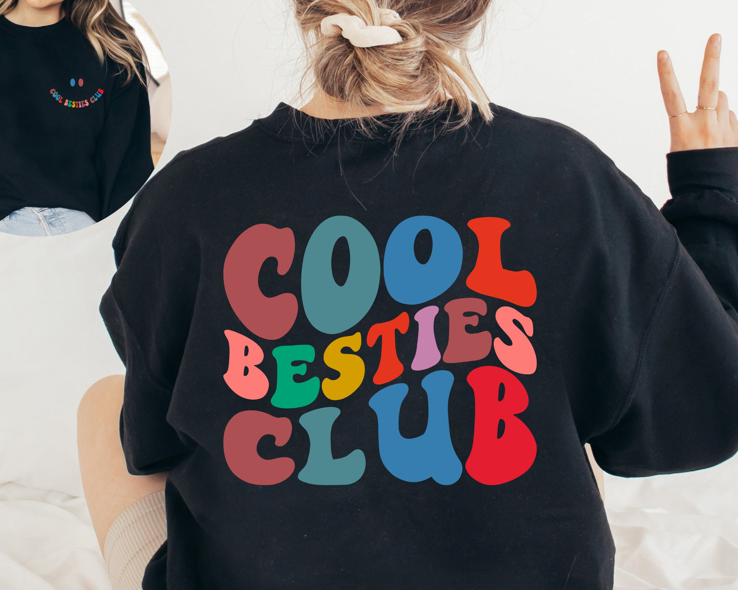 Cool Besties Club Sweatshirt, Bestfriends Gift, Best Friends Sweatshirt, BFF Gift Hoodie, Gift For Besties Sweater, Besties Crewneck
