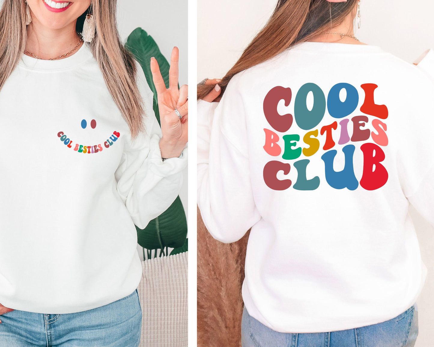 Cool Besties Club Sweatshirt, Bestfriends Gift, Best Friends Sweatshirt, BFF Gift Hoodie, Gift For Besties Sweater, Besties Crewneck