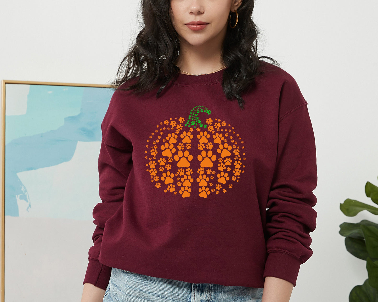 Paw Pumpkin Sweatshirt, Paw Print Sweater, Pumpkin Dog Hoodie, Dog Halloween Sweater, Pumpkin Hoodie, Halloween Hoodie, Halloween Sweatshirt