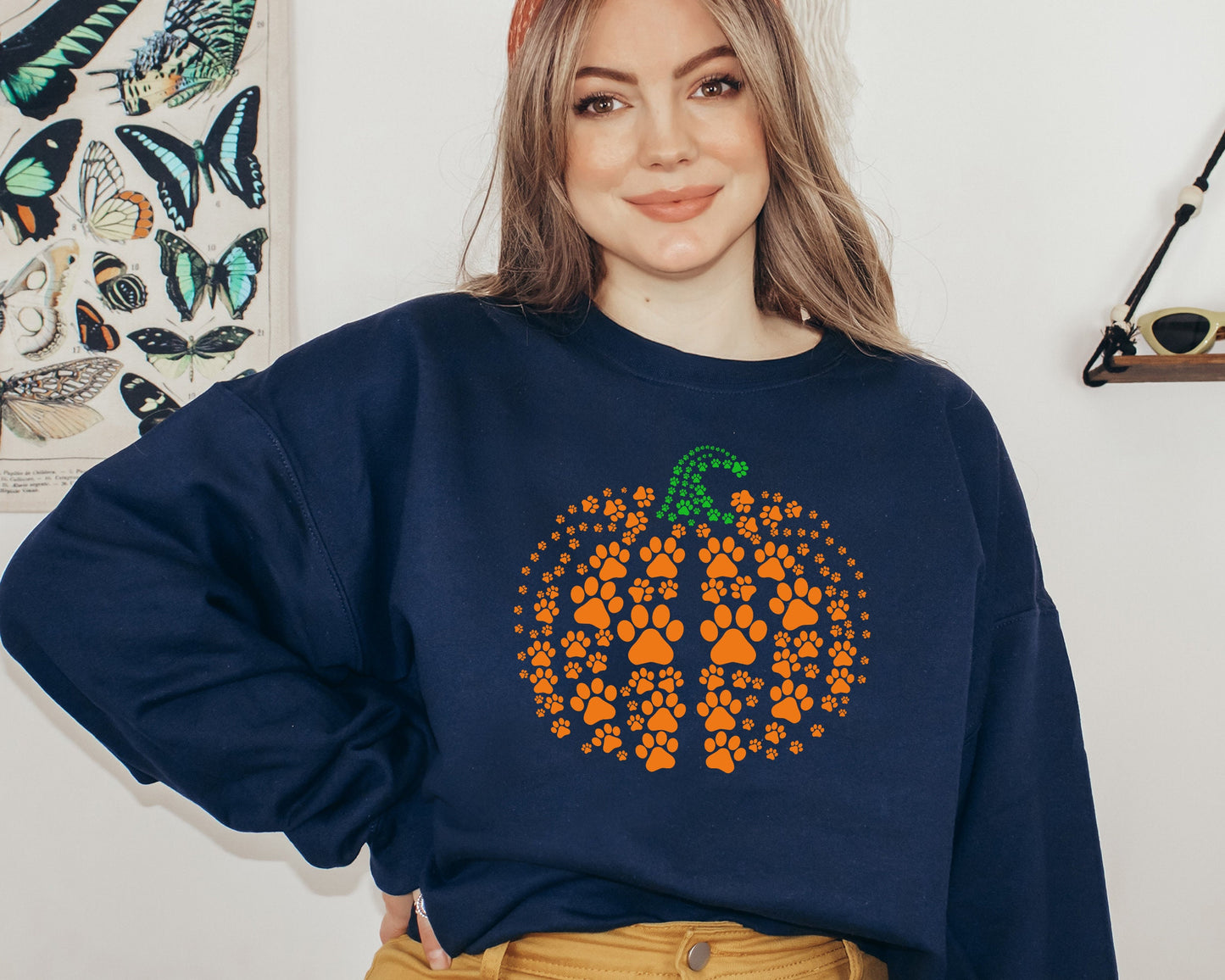 Paw Pumpkin Sweatshirt, Paw Print Sweater, Pumpkin Dog Hoodie, Dog Halloween Sweater, Pumpkin Hoodie, Halloween Hoodie, Halloween Sweatshirt