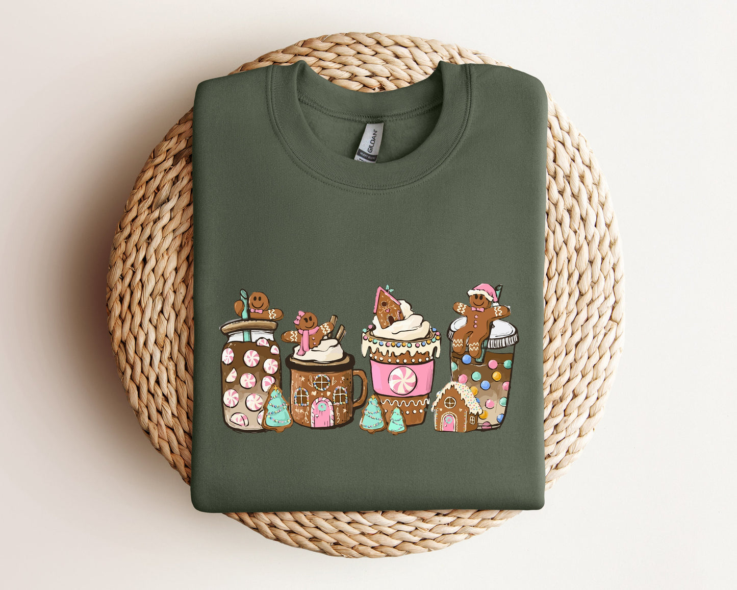Gingerbread Christmas Coffee Sweatshirt, Christmas Coffee Sweater, Halloween Holiday Hoodie, Xmas Sweatshirt, Coffee Lover Gift Crewneck