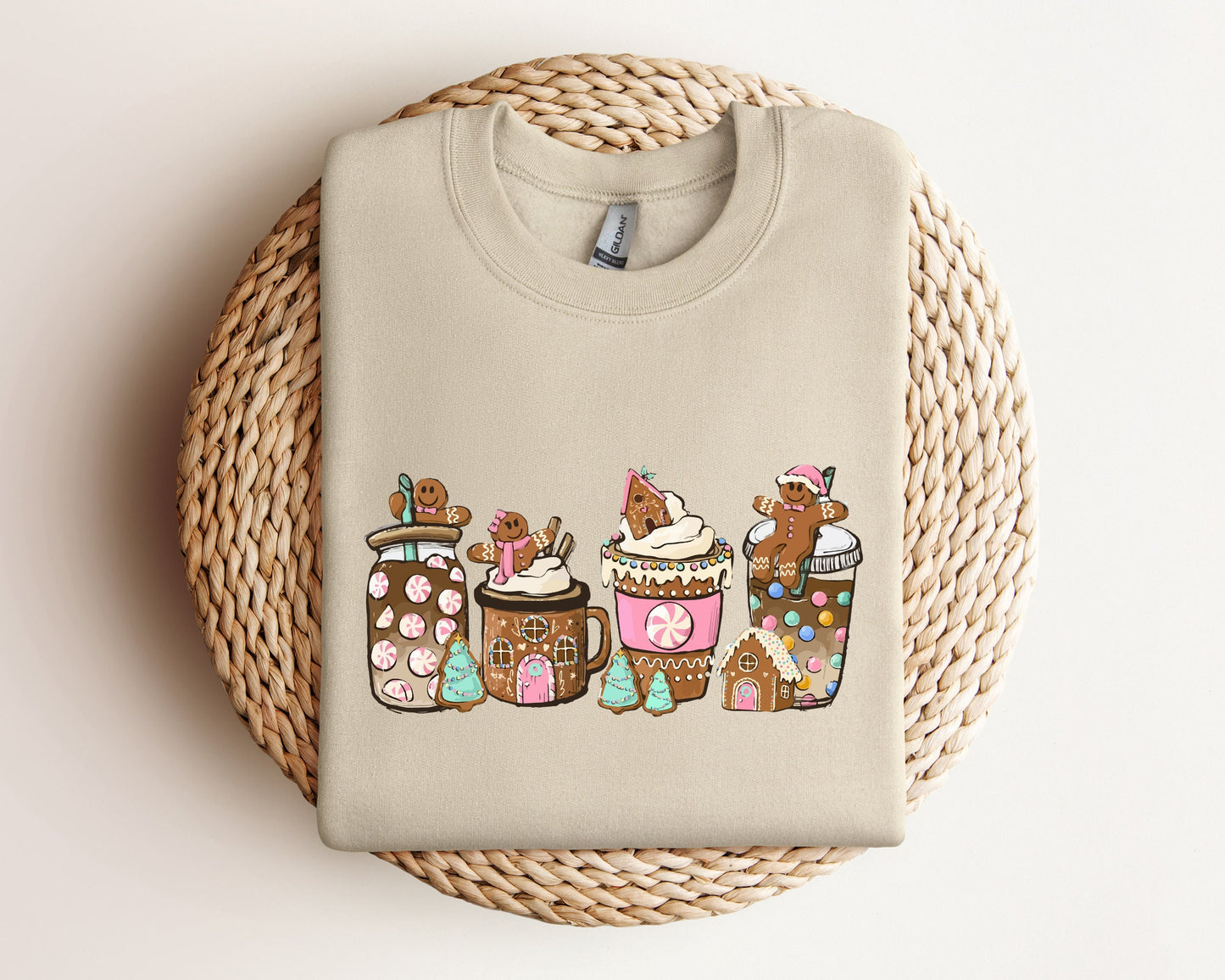 Gingerbread Christmas Coffee Sweatshirt, Christmas Coffee Sweater, Halloween Holiday Hoodie, Xmas Sweatshirt, Coffee Lover Gift Crewneck