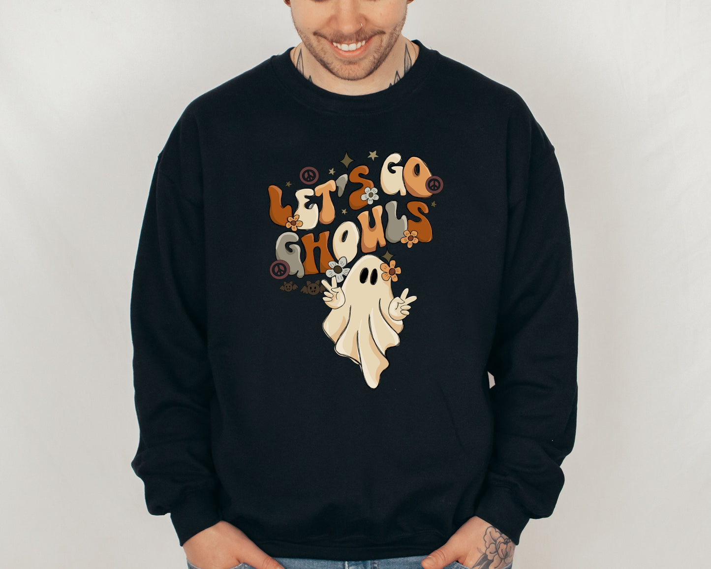 Lets Go Ghouls Sweatshirt, Vintage Halloween Sweater, Ghost Sweatshirt, Fall Sweater, Vintage Ghost Hoodie, Halloween Crewneck, Ghost Hoodie