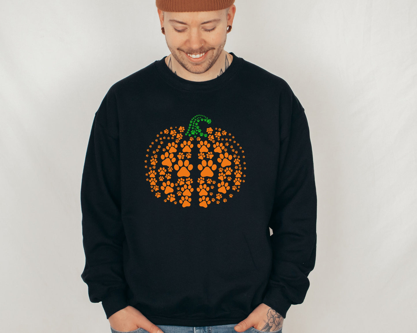 Paw Pumpkin Sweatshirt, Paw Print Sweater, Pumpkin Dog Hoodie, Dog Halloween Sweater, Pumpkin Hoodie, Halloween Hoodie, Halloween Sweatshirt