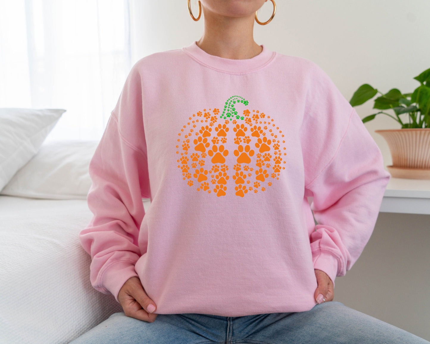 Paw Pumpkin Sweatshirt, Paw Print Sweater, Pumpkin Dog Hoodie, Dog Halloween Sweater, Pumpkin Hoodie, Halloween Hoodie, Halloween Sweatshirt